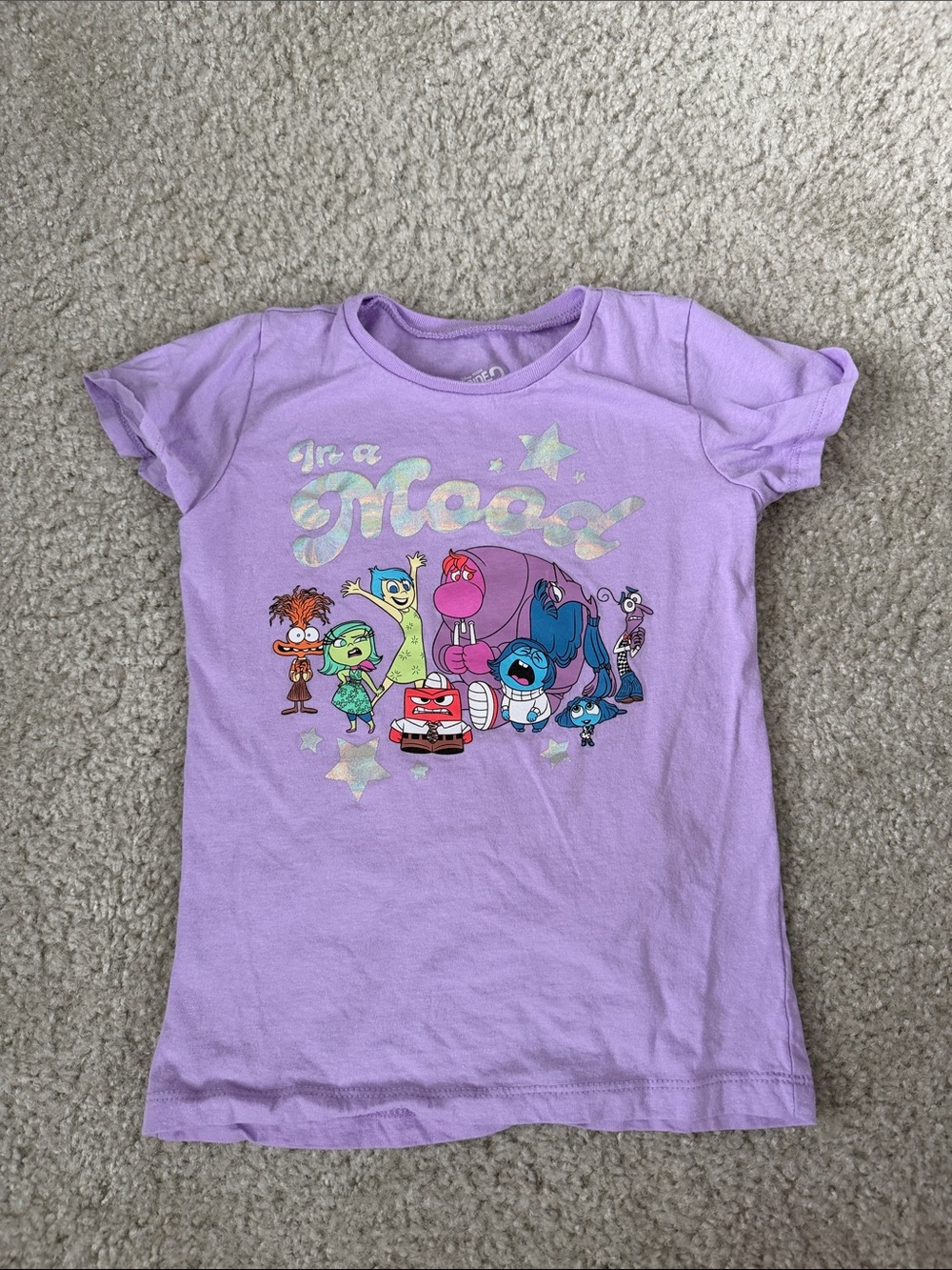 Disney Lavender Short Sleeve 'In a Mood' Character Graphic Tee